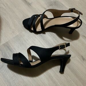 Naturalizer Black Strappy Heels